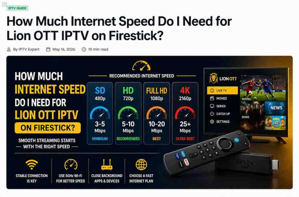 How Much Internet Speed Do I Need for Lion OTT IPTV on Firestick?