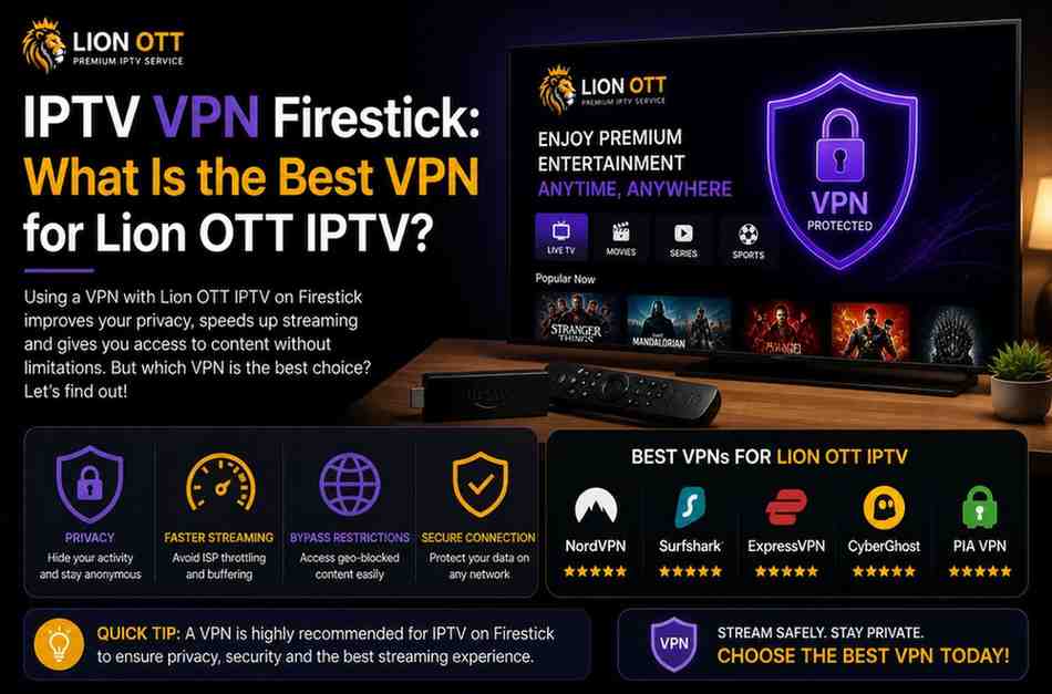 IPTV VPN Firestick: What Is the Best VPN for Lion OTT IPTV?