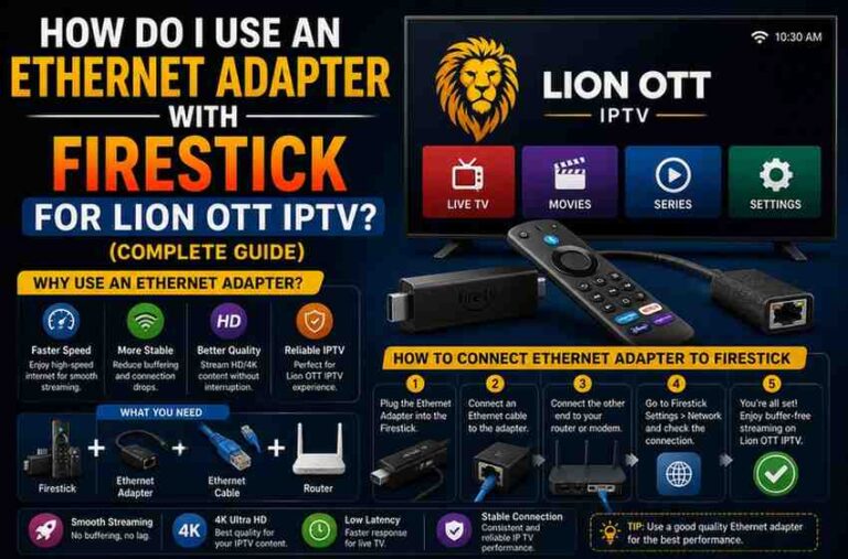 Use Ethernet Adapter with Firestick for Lion OTT IPTV