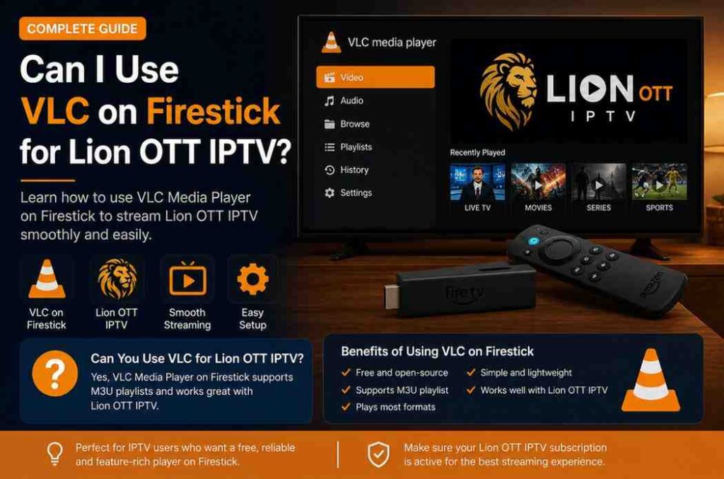 Use VLC on Firestick for Lion OTT IPTV